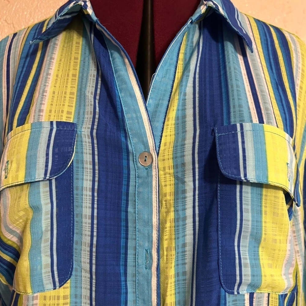 Kim Rogers Colorful Striped Button-Up Shirt - Picture 2 of 7